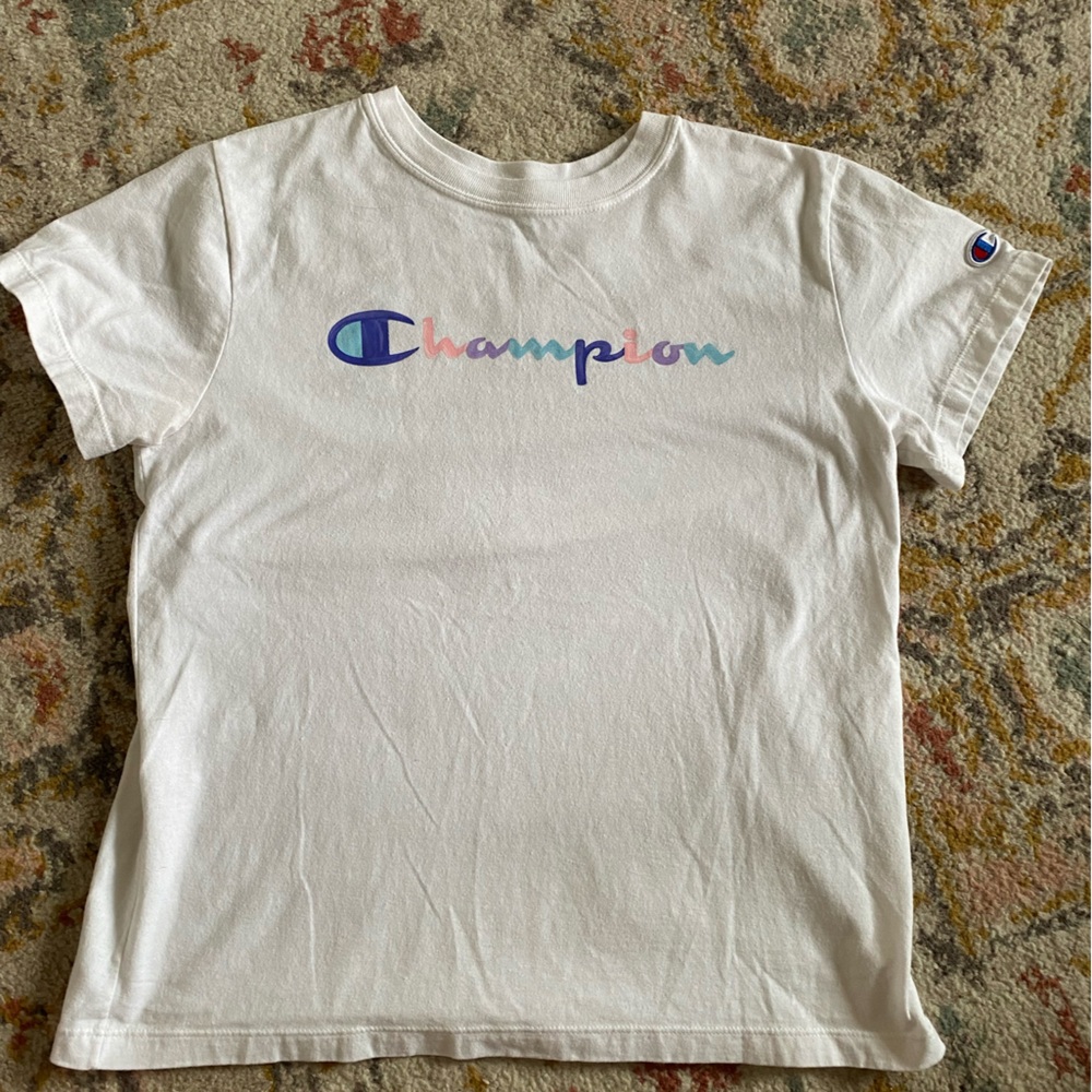 White Champion women’s t-shirt. Size Small.